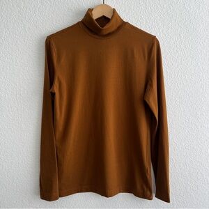 Brown Turtleneck Long Sleeve Top
